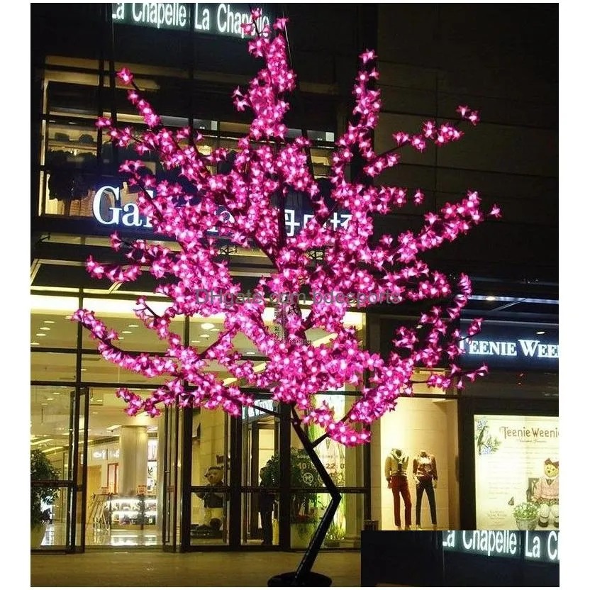 Garden Decorations Led Cherry Blossom Garden Decorations Tree Light 864Pcs Bbs 18M Height 110220Vac Seven Colors For Option Rainproof Dhrec