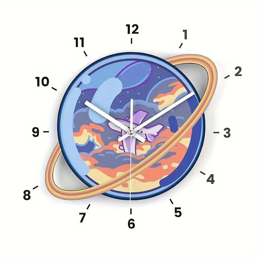 creative acrylic wall clock maple leaf candle cake planet silent clock living room clock decorative clock