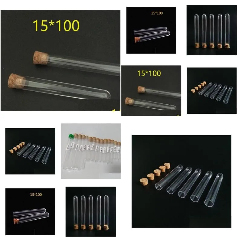 wholesale plastic test tube with cork stopper 4-inch 15x100mm 11ml clear food grade cork approved pack 100 all size available in our