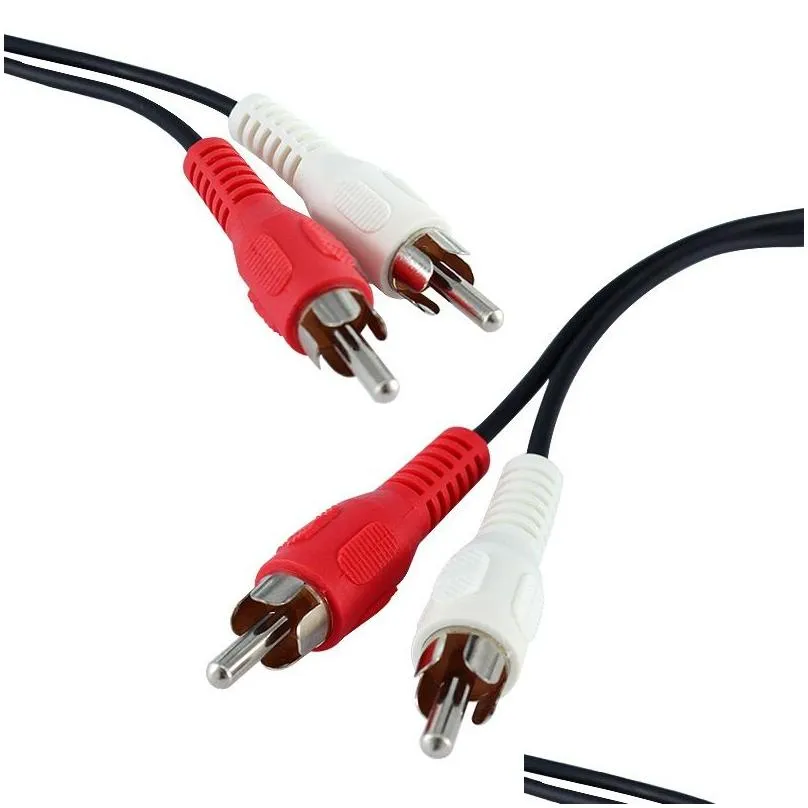 audio cables 2rca male to 2rca aux video av cable cord for dvd player recorder hifi vcr tv stereo 1m