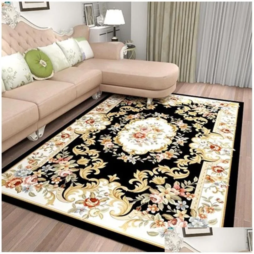 Carpets European Carpet Living Room Retro  Floral Rug Turkish Home Decor Ethnic Large Rugs 160X230 Non Skid Washable Drop Deli Dhelo