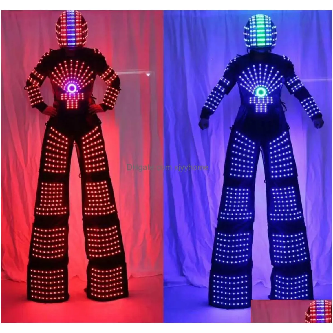 Other Event & Party Supplies Other Event Party Supplies High Quality Led Luminous Clothes Robot Stilts Suit For Performance Cosplay Co Dhy5K