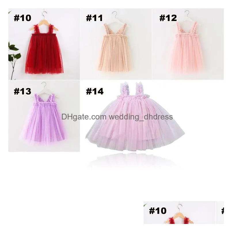 baby girls sling lace dress children agaric mesh tutu princess dresses summer boutique kids clothing 6 colors c5745