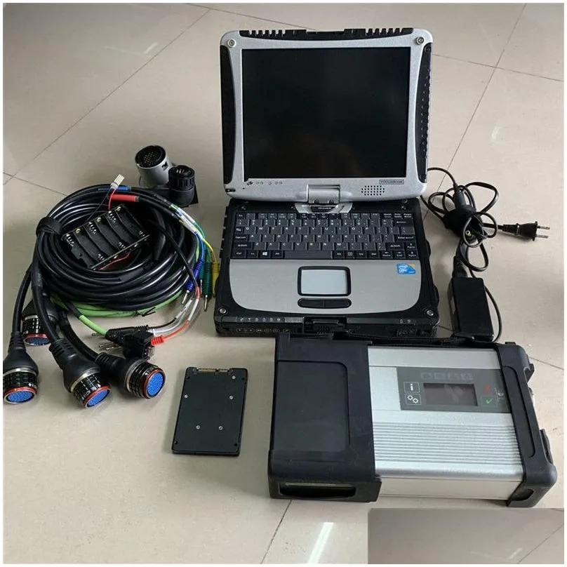 wifi sd c5 mb star diagnosis system win10 scanner tool software ssd toughbook cf19 touch screen cables full set