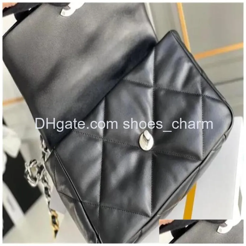 10a tote bag mirror quality 19 flap designer bag small 26cm real leather quilted flap caramel purse luxury womens crossbody shoulder gold strap box chian bag