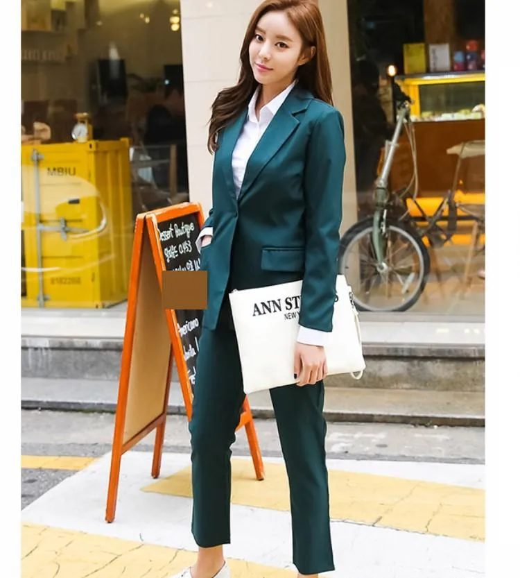 professional suit women 2020 small suit ol slim-fit trousers annual meeting dress mc host two-piece set