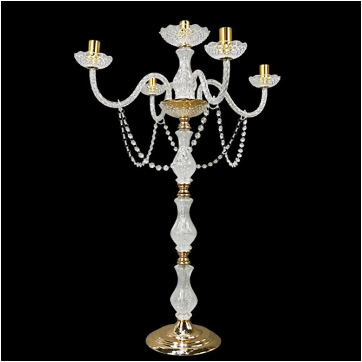 60cm to 100cm 88cm tall)5 arm acrylic candelabra cylinder candlestick holder for vase wedding decoration centerpieces 356