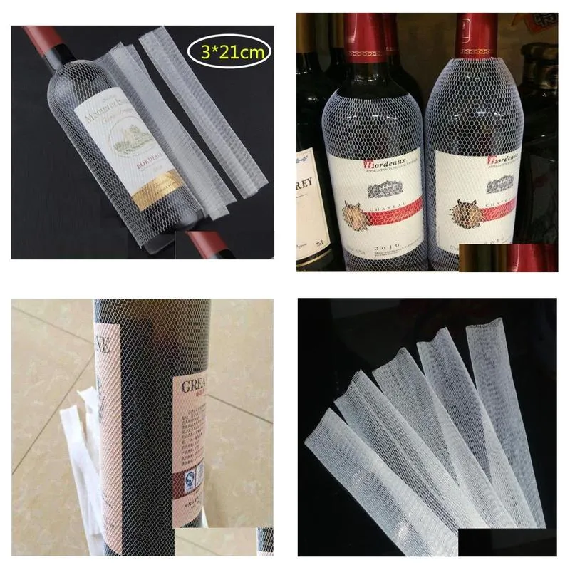 wholesale 2000pcs plastic pe red wine bottle protective net bottle socks bottle sleeve net white 