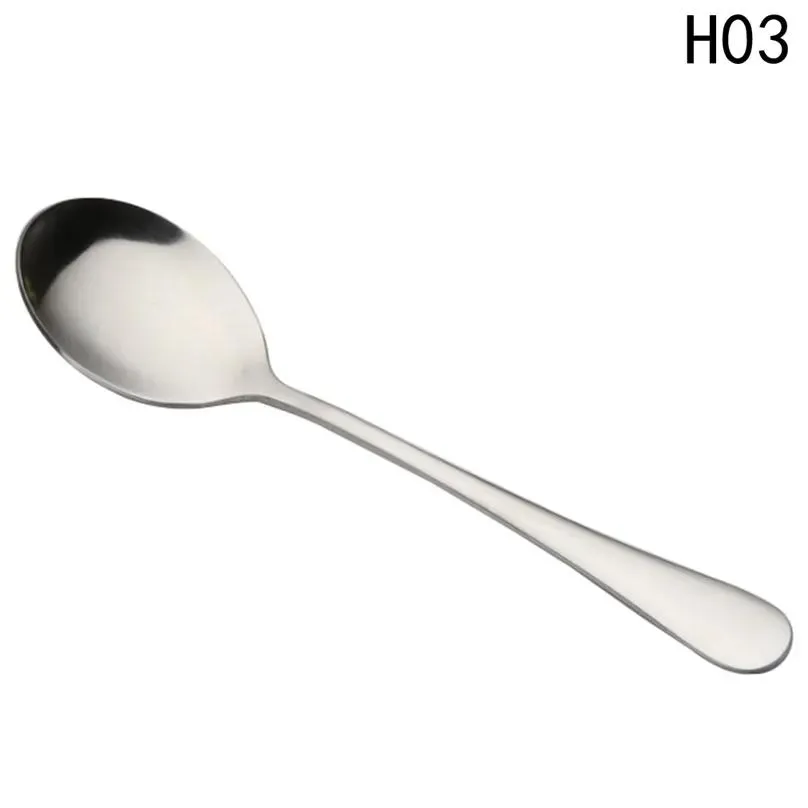 stainless steel coffee spoon with long handle ice cream dessert tea spoon kitchen silver color spoon