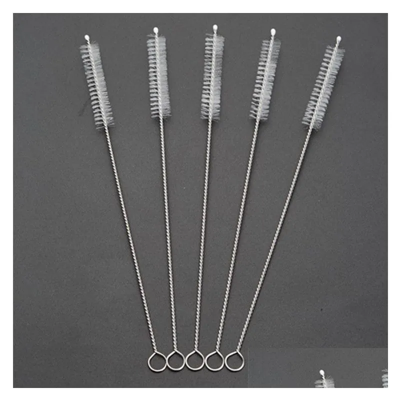 200x50x10mm stainless steel wire straw cleaner cleaning brush straws cleaning brush bottle brush epacket 