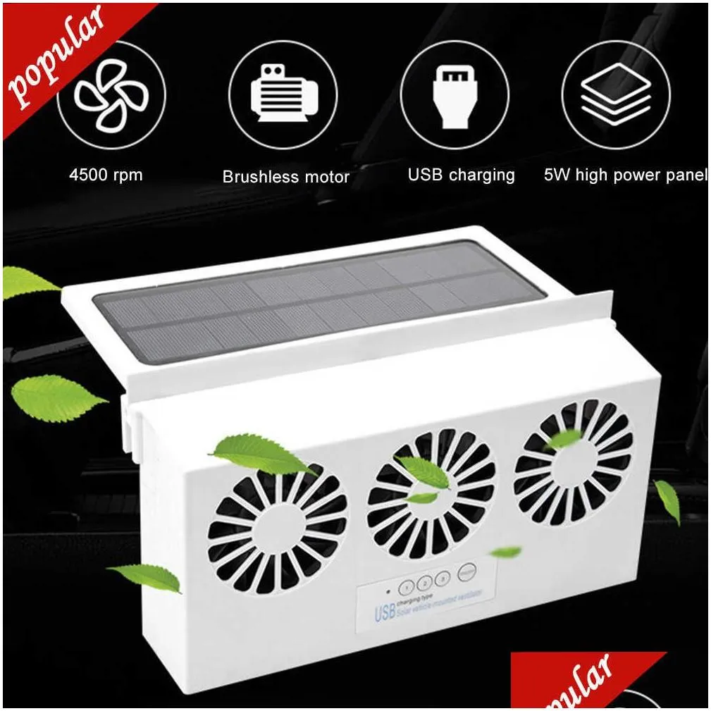 new new usb exhaust mini fan radiator super mute cooler for auto car window solar powered air vent cool ventilation