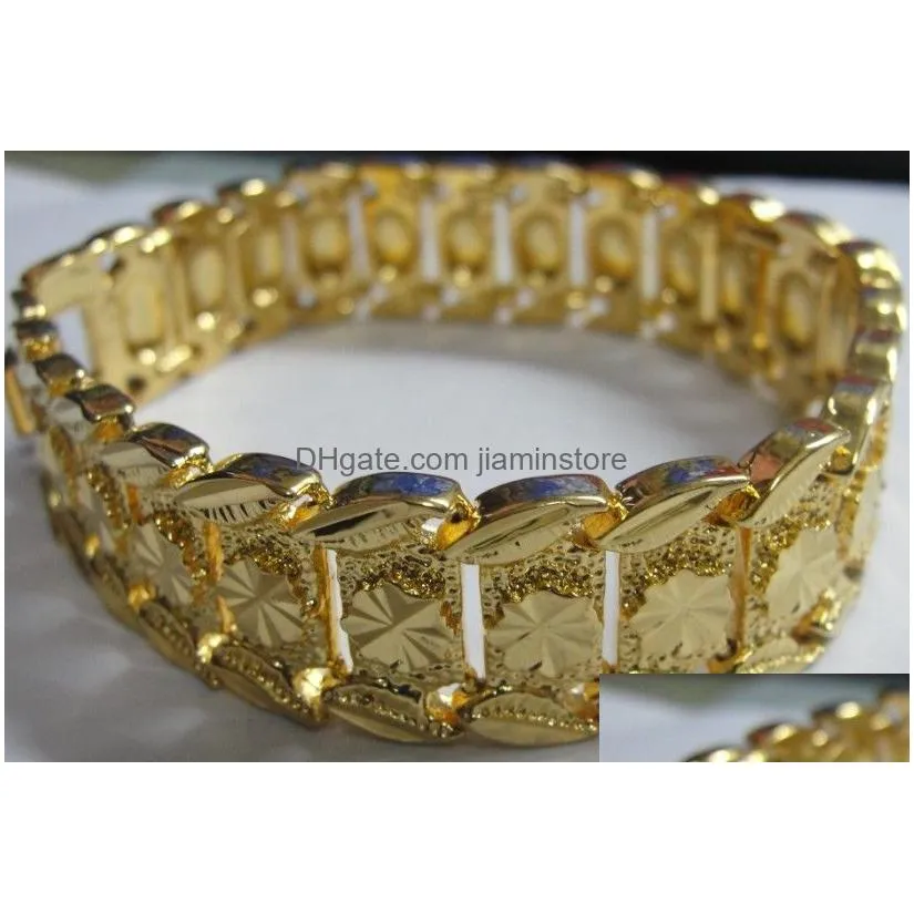 Chain Brand New 44G Men 24K Yellow Gold Gep Solid Fill Gp Bracelet Fashion Drop Delivery Jewelry Bracelets Dhae2