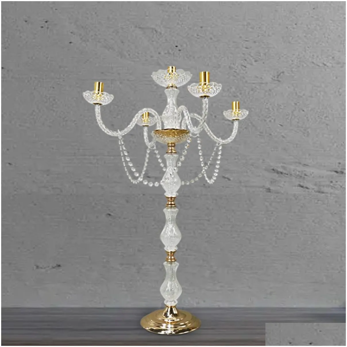 60cm to 100cm 88cm tall)5 arm acrylic candelabra cylinder candlestick holder for vase wedding decoration centerpieces 356