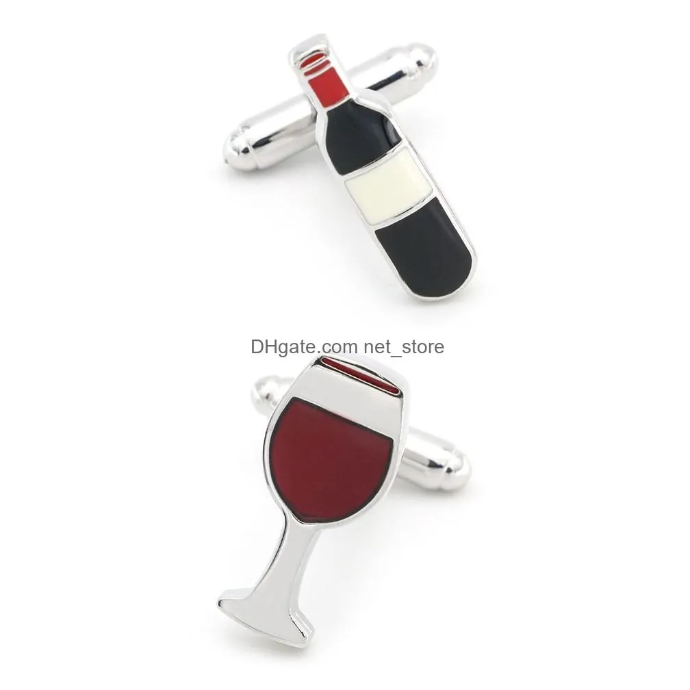 korean version of the fashion tastemaker men and women wine bottle wine glass cufflinks tall glass cufflinks french cuff link