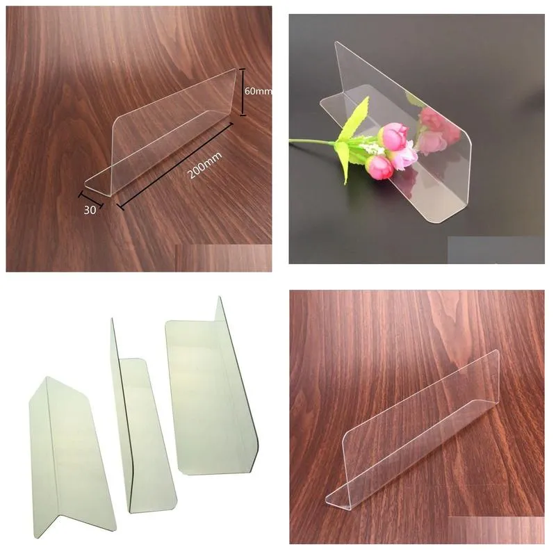 wholesale 200/300mm plastic l shape commodities divider fixture shelf merchandise guard strip accessories supermarket display