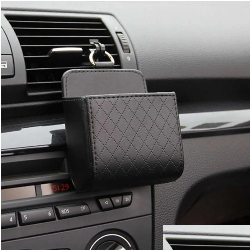 new car air outlet storage bag portable hanging car storage box leather multi-function packing box convenient practical for any car