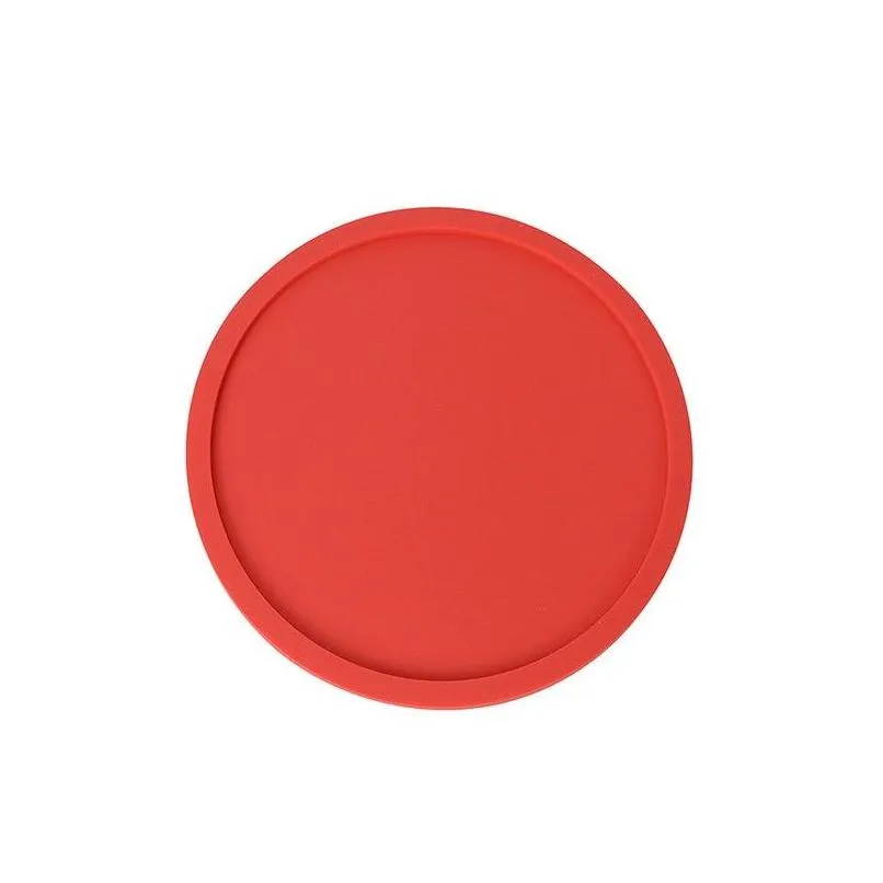 5 colors silicone round coaster coffee cup holder waterproof heat resistant cup mat thicken coffee coaster cushion placemat pad