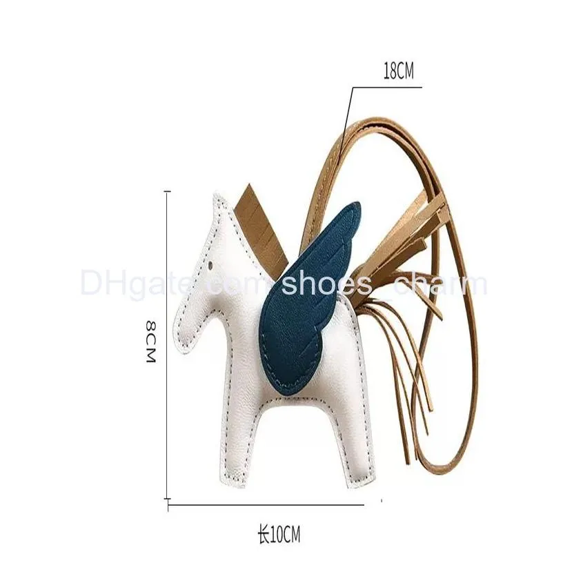 designer fashion horse zmmode s 10cm luxury sheepskin horse keychains genuine leather charm brand women bag ornament handmade pendant trendy accessory 