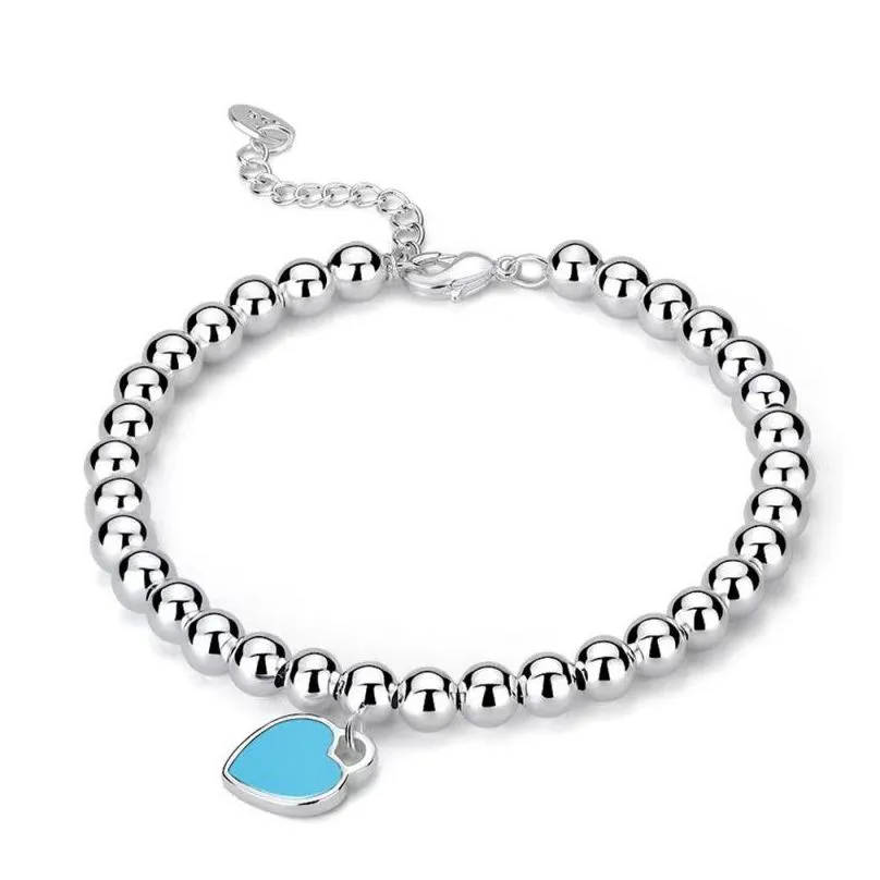 silver bracelet for women love bangle tiff bracelet leather luxury double hearts pendant bracelets designer jewlery 18k gold plated blue enamel hand string