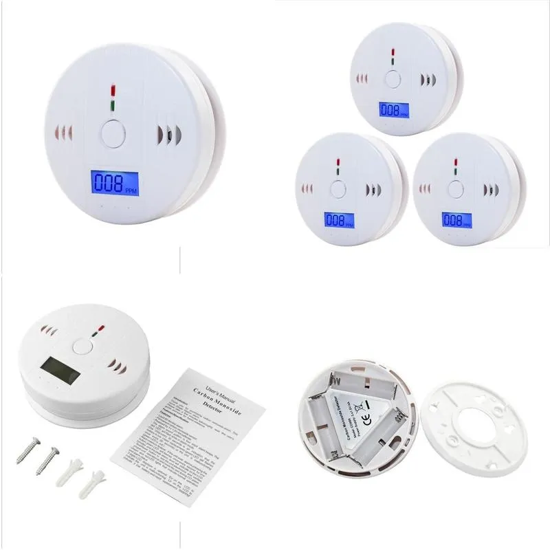 wholesale carbon analyzers co carbon monoxide tester alarm warning sensor detector gas fire poisoning detectors lcd display security surveillance home safety