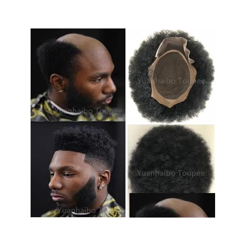 afro hair mono lace toupee for basketbass players and fans brazilian virgin human hair replacement afro kinky curl mens wig 