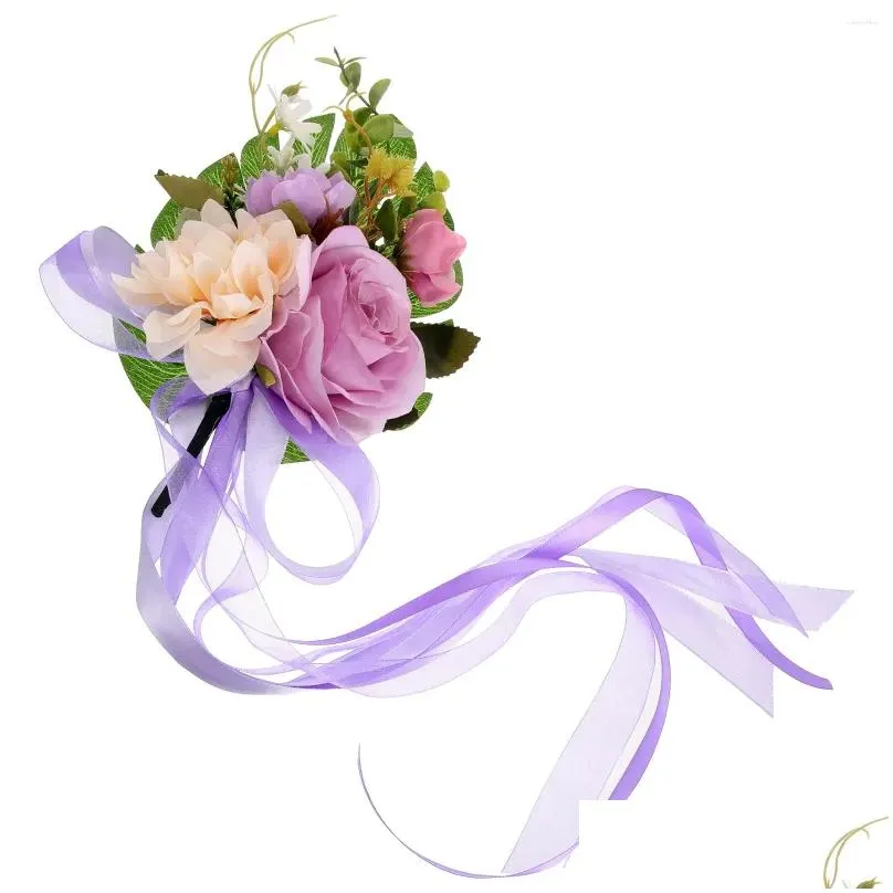 decorative flowers artificial wedding chair flower back simulate decoration prop