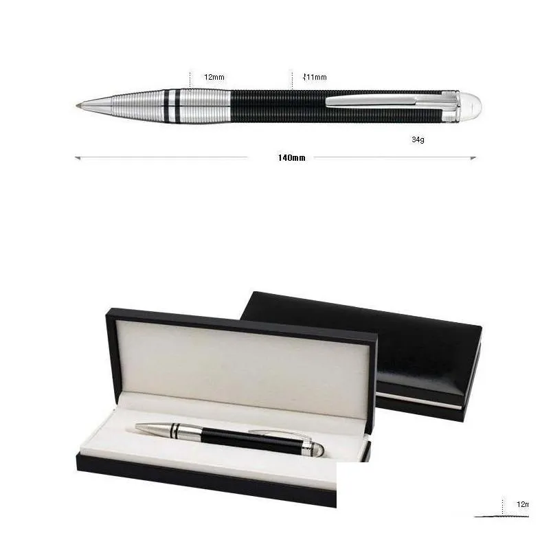 wholesale 5a crystal on top rollerball gel pen black and silver circle cove m roller ball pen with series number