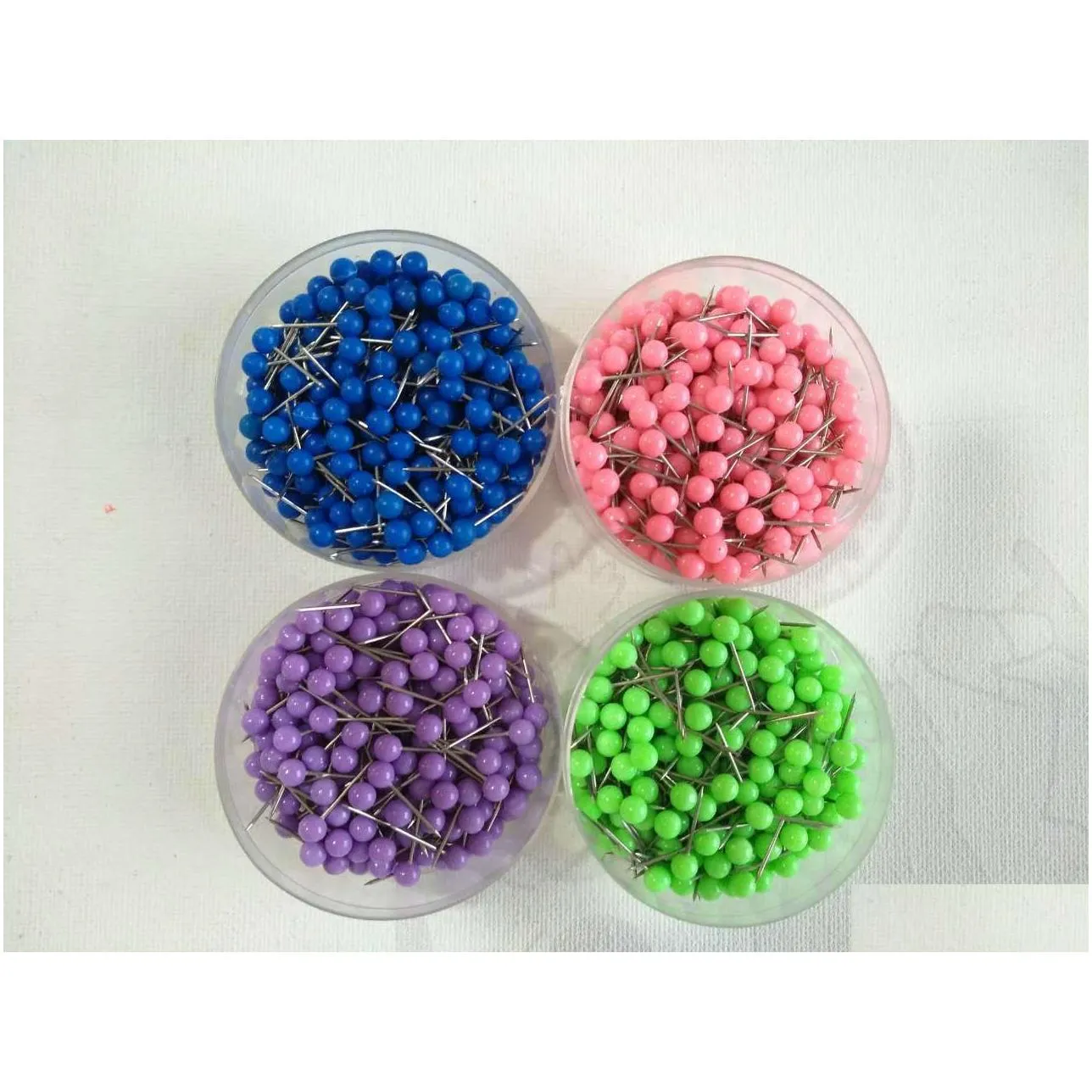 wholesale 1/ 8 inch small map push pins map tacks filing plastic head with steel point 100 pcs/set 14 colors for option