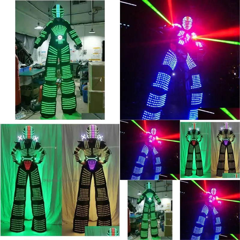 Other Event & Party Supplies Other Event Party Supplies High Quality Led Luminous Clothes Robot Stilts Suit For Performance Cosplay Co Dhy5K