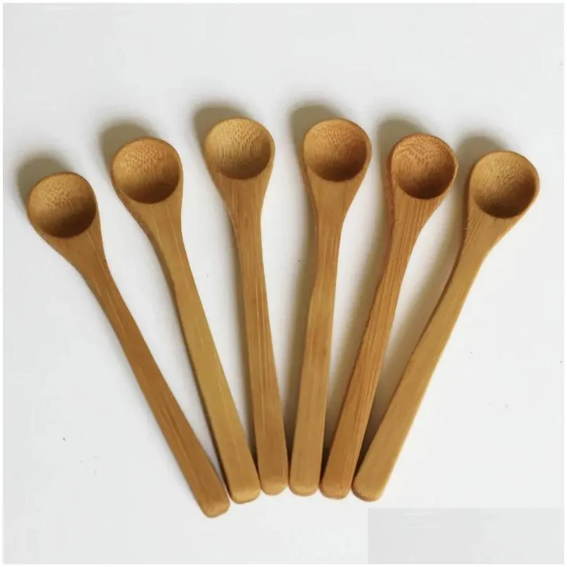 8 size small bamboo spoons natural eeo-friendly mini honey spoon kitchen coffee teaspoon kids ice cream scoop 916cm