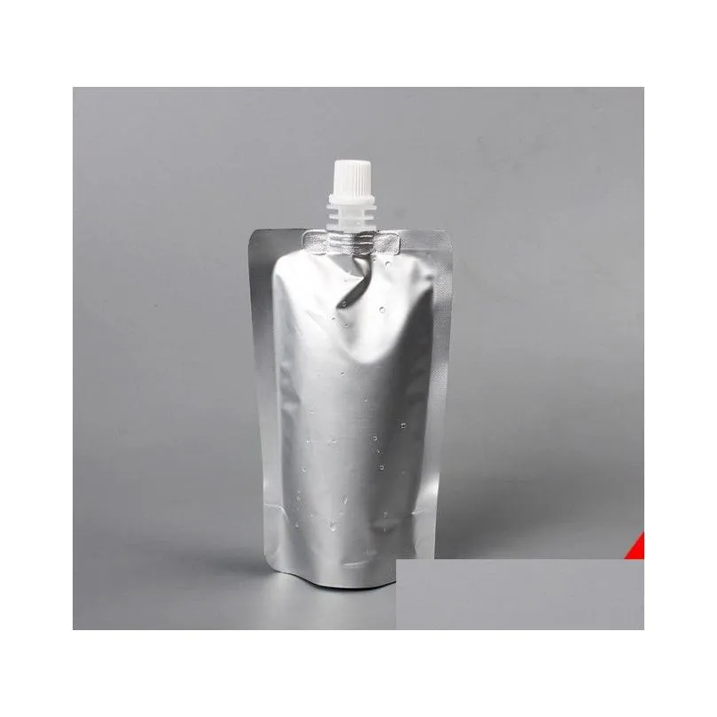 wholesale 150ml silver aluminum foil food grade stand up spout pouch bag