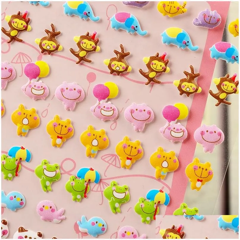 wholesale wholesale- diy colorful cute 3d kawaii stickers diary planner journal note diary paper scrapbooking albums p otag