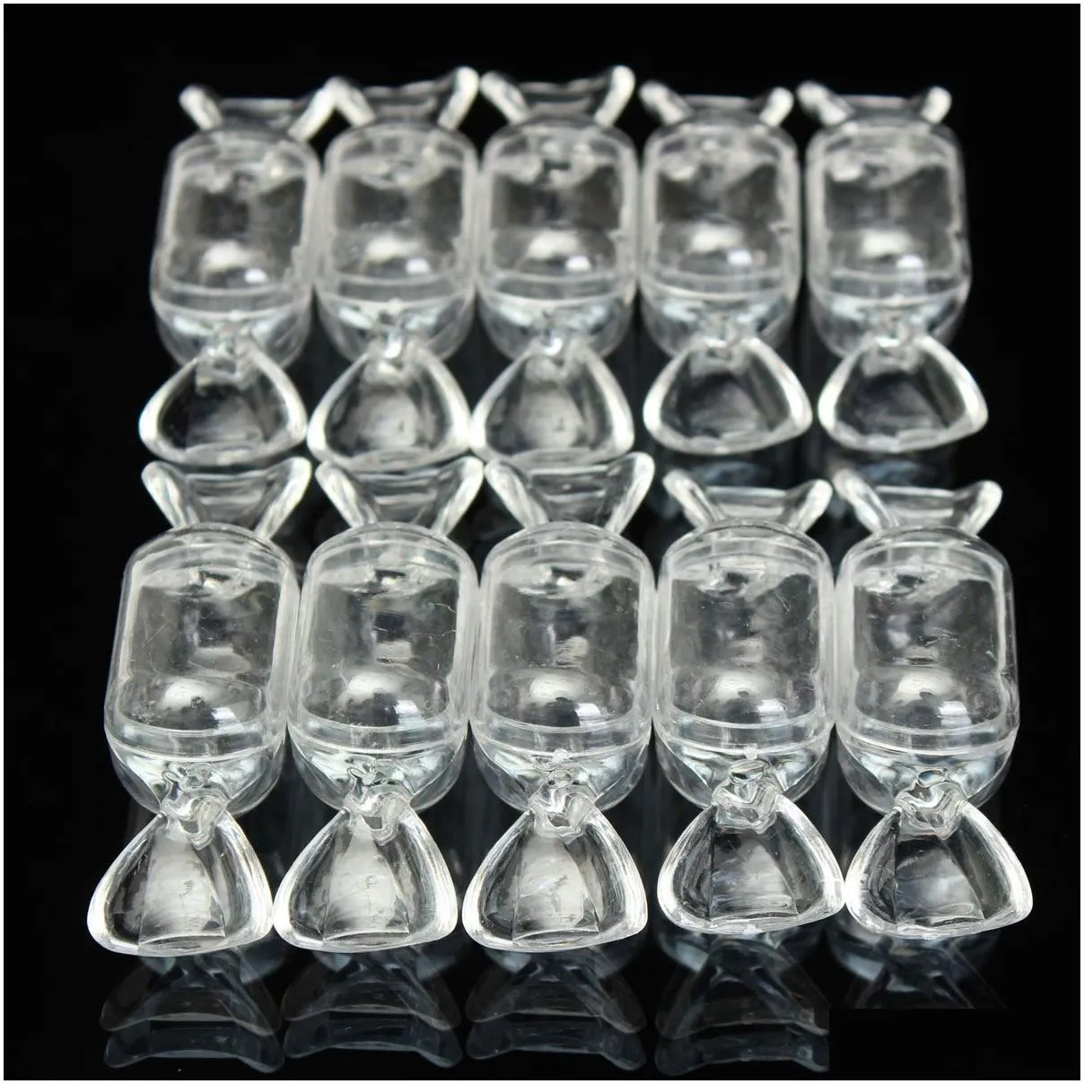 wholesale- 10pcs plastic wedding candy boxes transparent clear sweet shaped case storage container baby shower favor