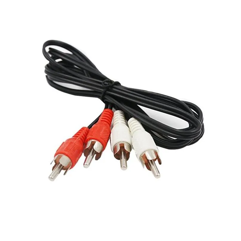audio cables 2rca male to 2rca aux video av cable cord for dvd player recorder hifi vcr tv stereo 1m