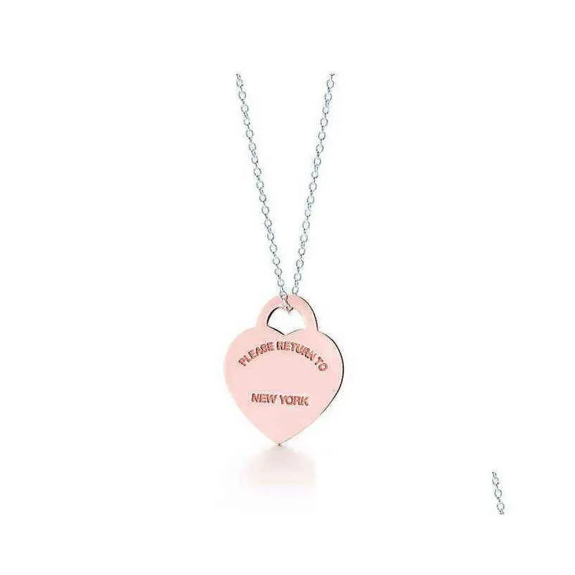 pendant necklaces tiff necklace 925 sier female jewelry exquisite craftsmanship with official classic blue heart wholesale luxury dr