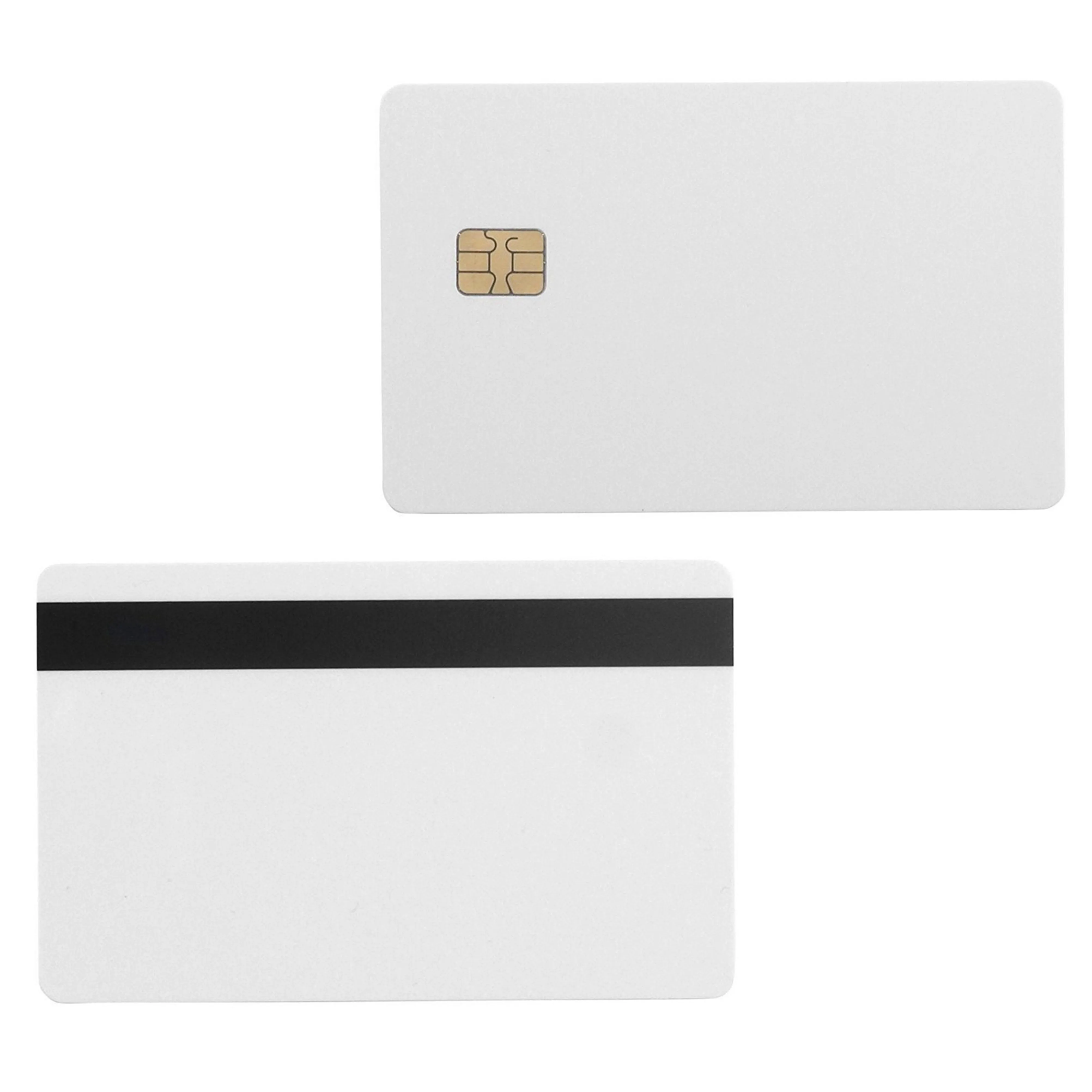 10pcs white sle4442 contact chip pvc smart card with 8.4mm hico magnetic stripe