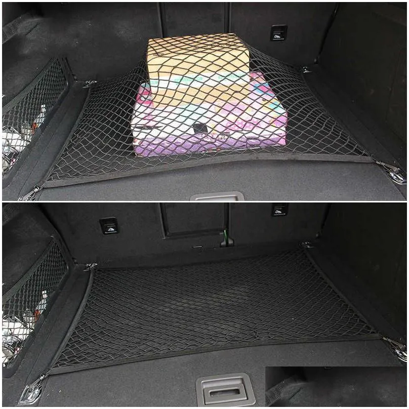 new 6 size car boot trunk net mesh elastic nylon rear back cargo trunk storage organizer luggage net holder car accessories