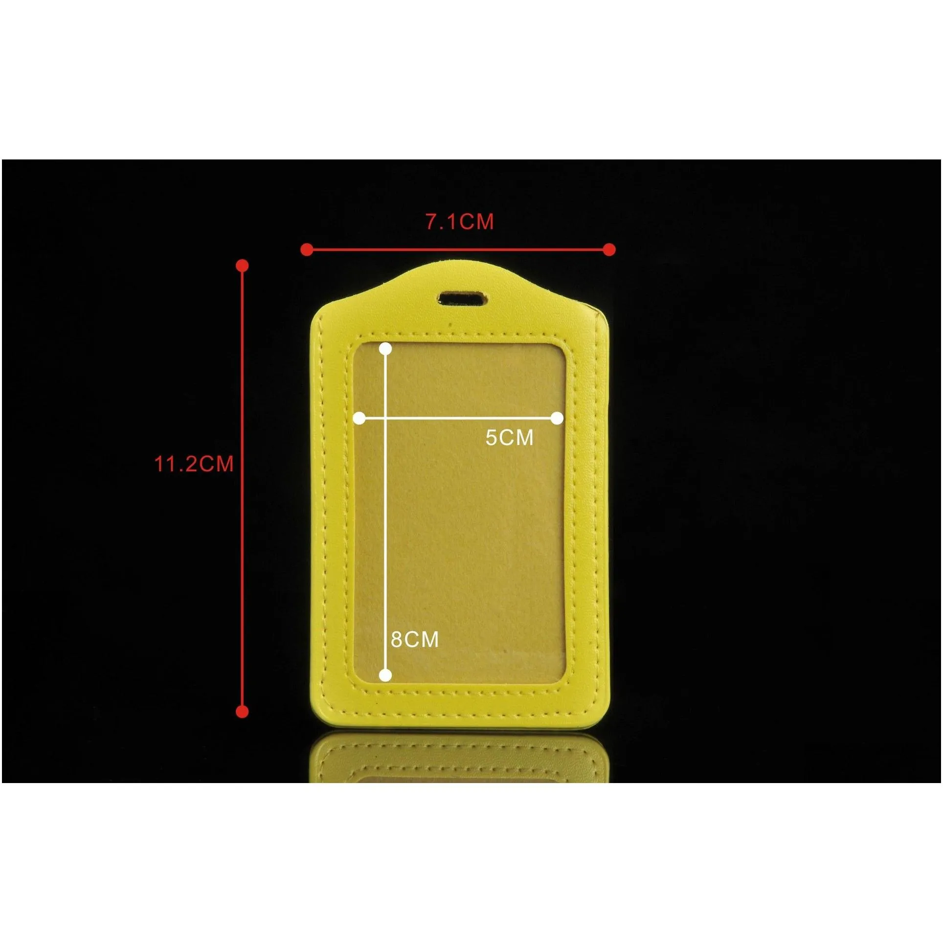 wholesale pu leather id tags set working permit bus card employeeor set badges holder can print customize your company design pattern and