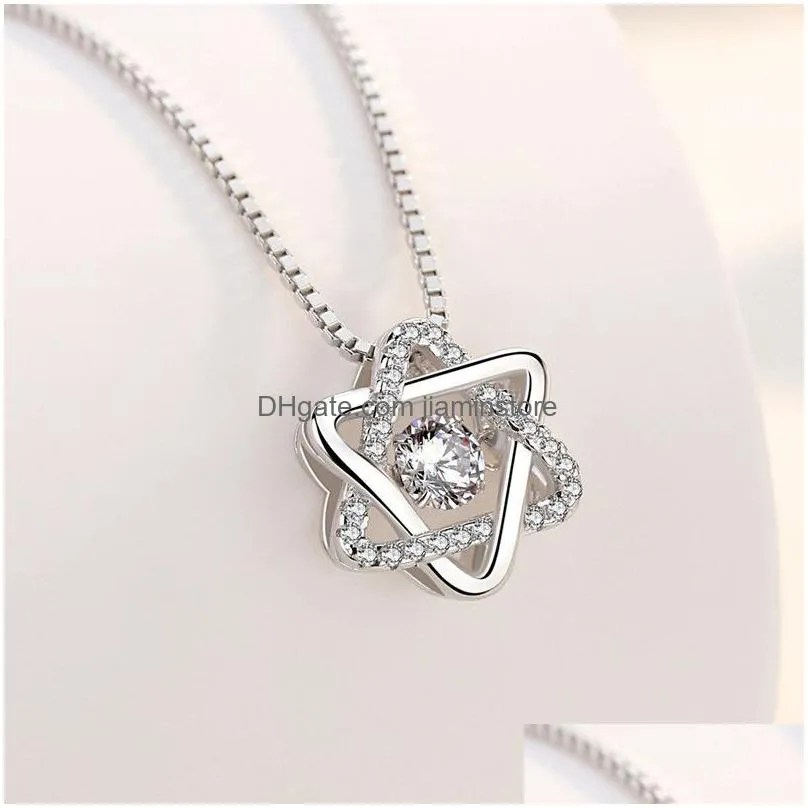 Pendant Necklaces S925 Sier Star Pendant Statement Necklace Zircon Diamonds Women Girls Lady Elements Jewelry Drop Delivery Jewelry Ne Dhpdt