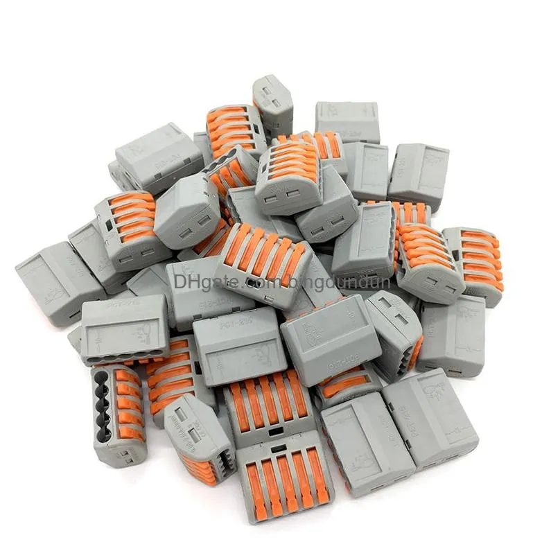 Connectors, Plugs & Sockets Wholesale 50 Pieces Lot 415 Pct215 Type Compact 5 Wire Connector 32A Pin Conductor Terminal Block Reusable Dhbux