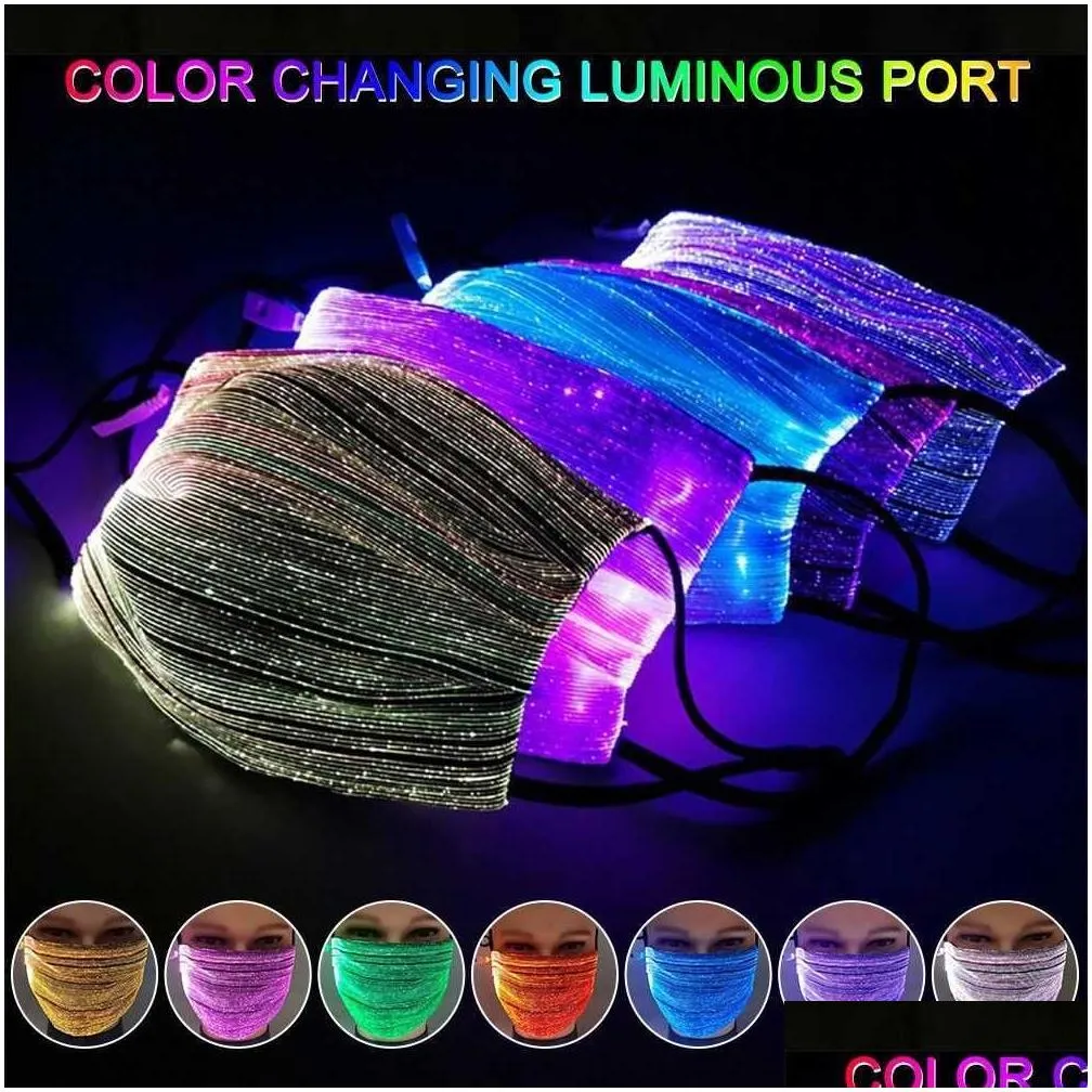 led light up face masks colorful luminous mask prom nightclub glowing mask for halloween christmas party festival dancing cosplay