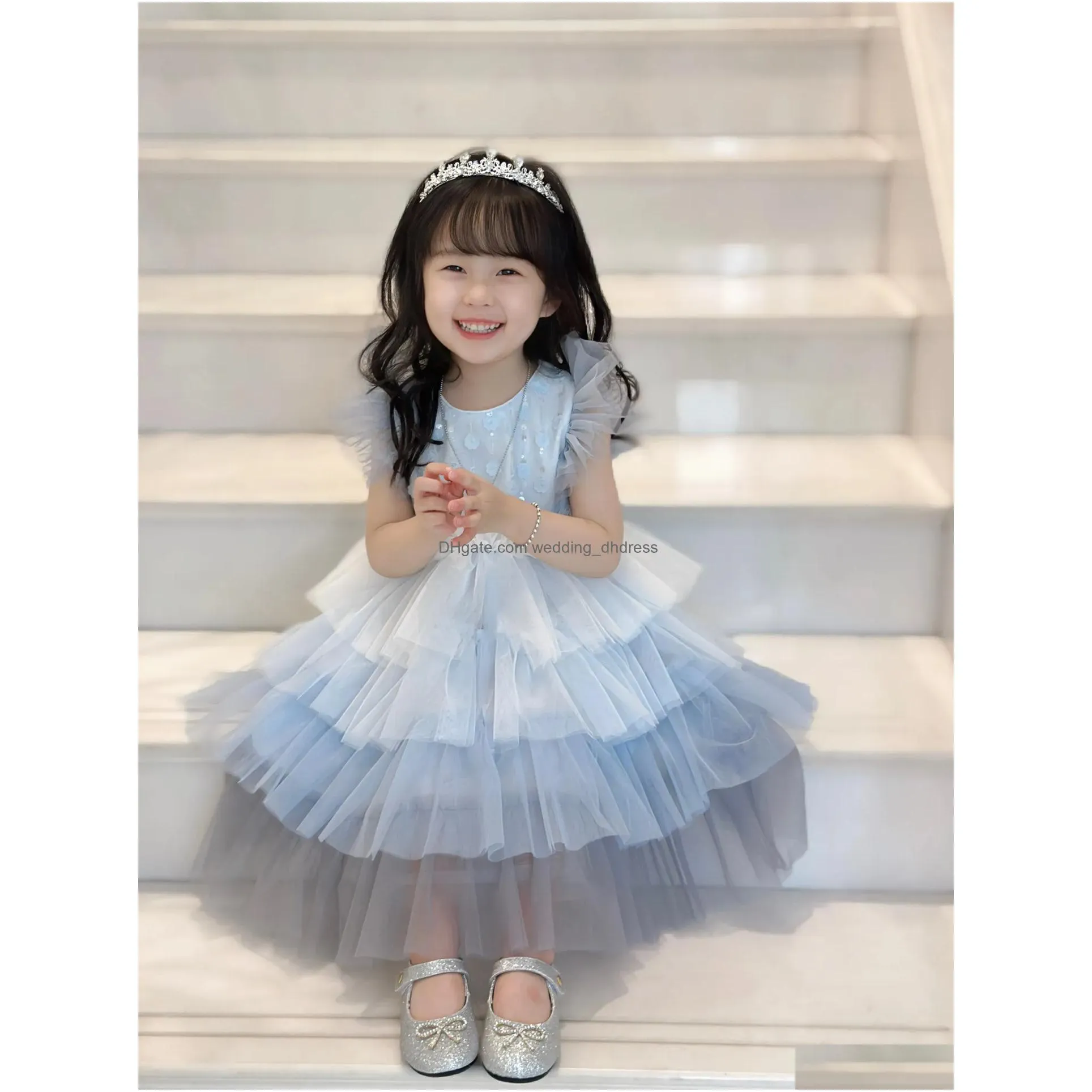 customized kids girls princess dress childrens girls dresses fashion summer petal wedding cothes