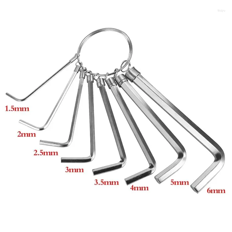 8pcs/set allen wrench metric inch l size key short arm tool set easy to carry in the pocket