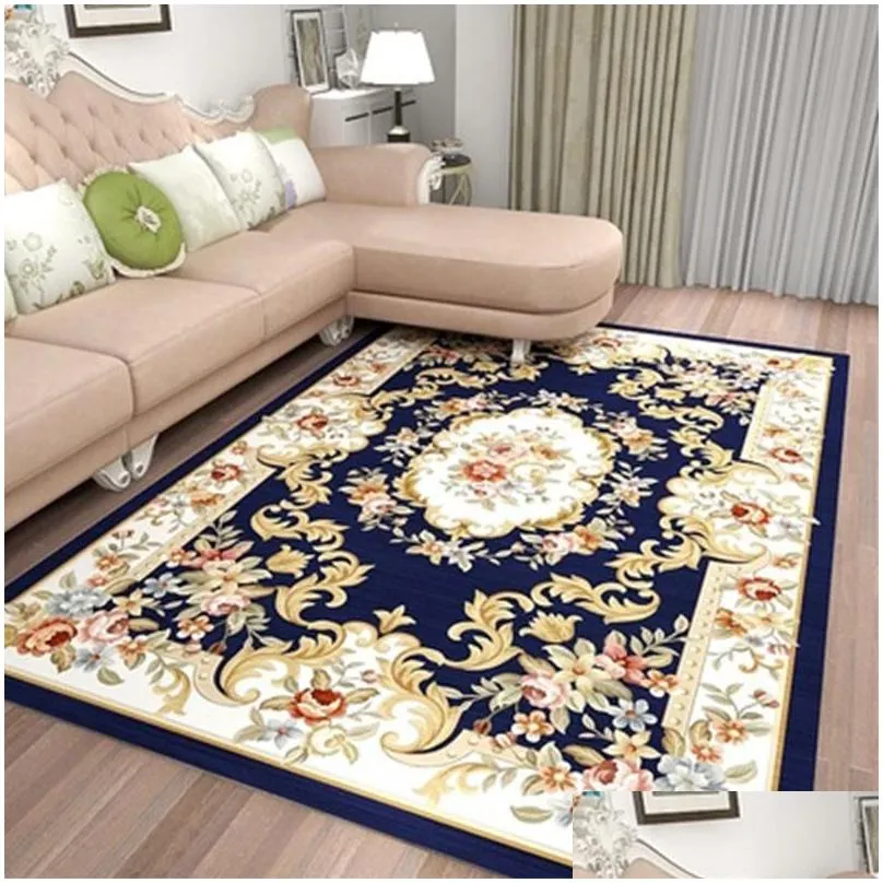 Carpets European Carpet Living Room Retro  Floral Rug Turkish Home Decor Ethnic Large Rugs 160X230 Non Skid Washable Drop Deli Dhelo