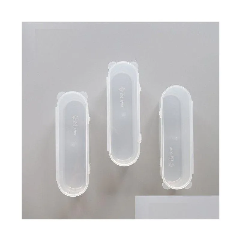 wholesale 251ml ice cream box long transparent plastic box for mousse pastry cheese cake holder boxes