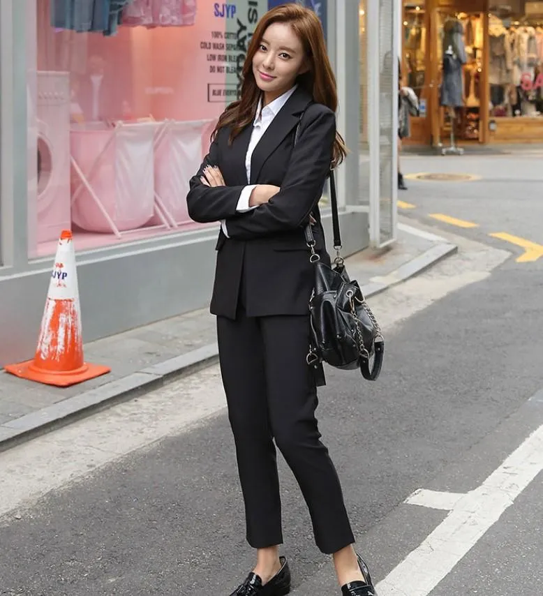 professional suit women 2020 small suit ol slim-fit trousers annual meeting dress mc host two-piece set