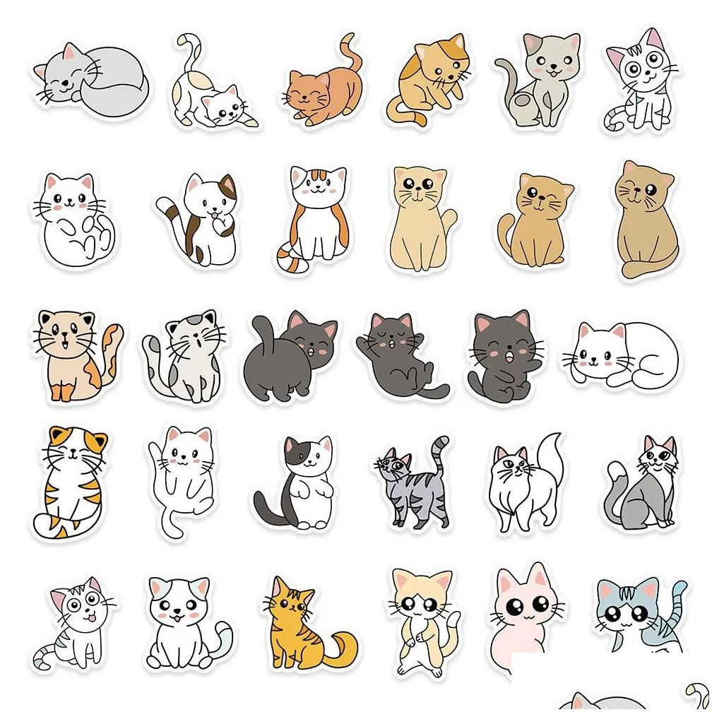 60pcs/lot cats graffiti stickers for skateboard car laptop ipad bicycle motorcycle helmet ps4 phone kids toys diy decals pvc water bottle suitcase