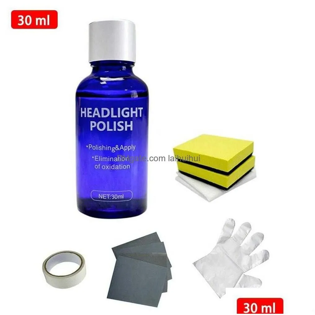 windshield wipers rush sale9h 10ml 30ml car hardness headlight lens restorer repair liquid polish cleaner set environmentally friend