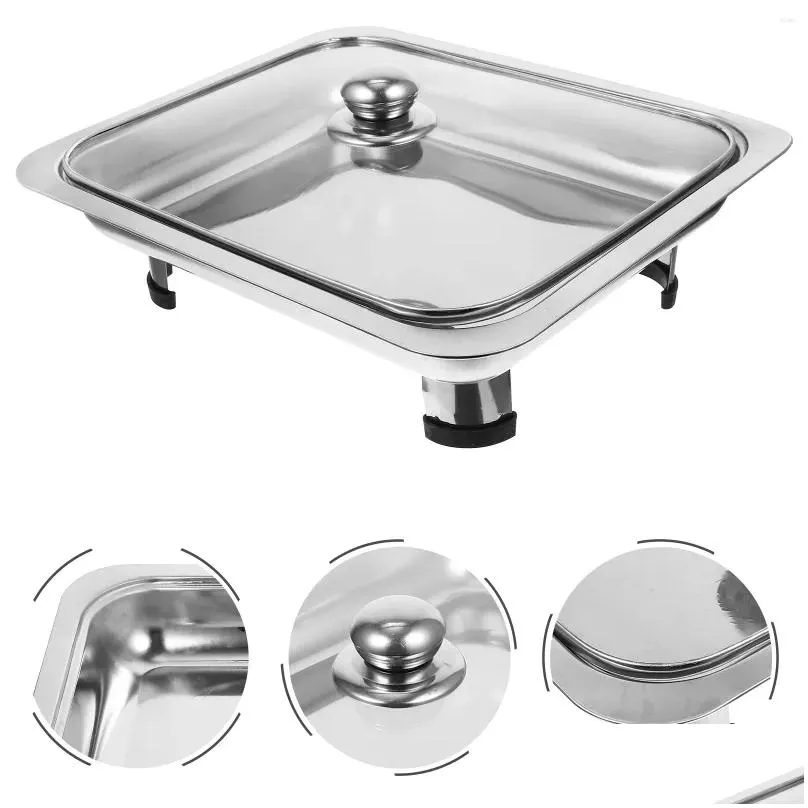 dinnerware sets steel buffet plates server dish square furnace rectangular serving stainless-steel foods holder dishes