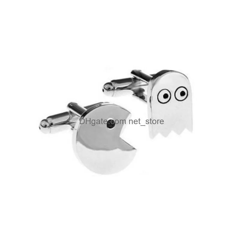 brass packman ghost bean cufflinks greedy snake cufflinks